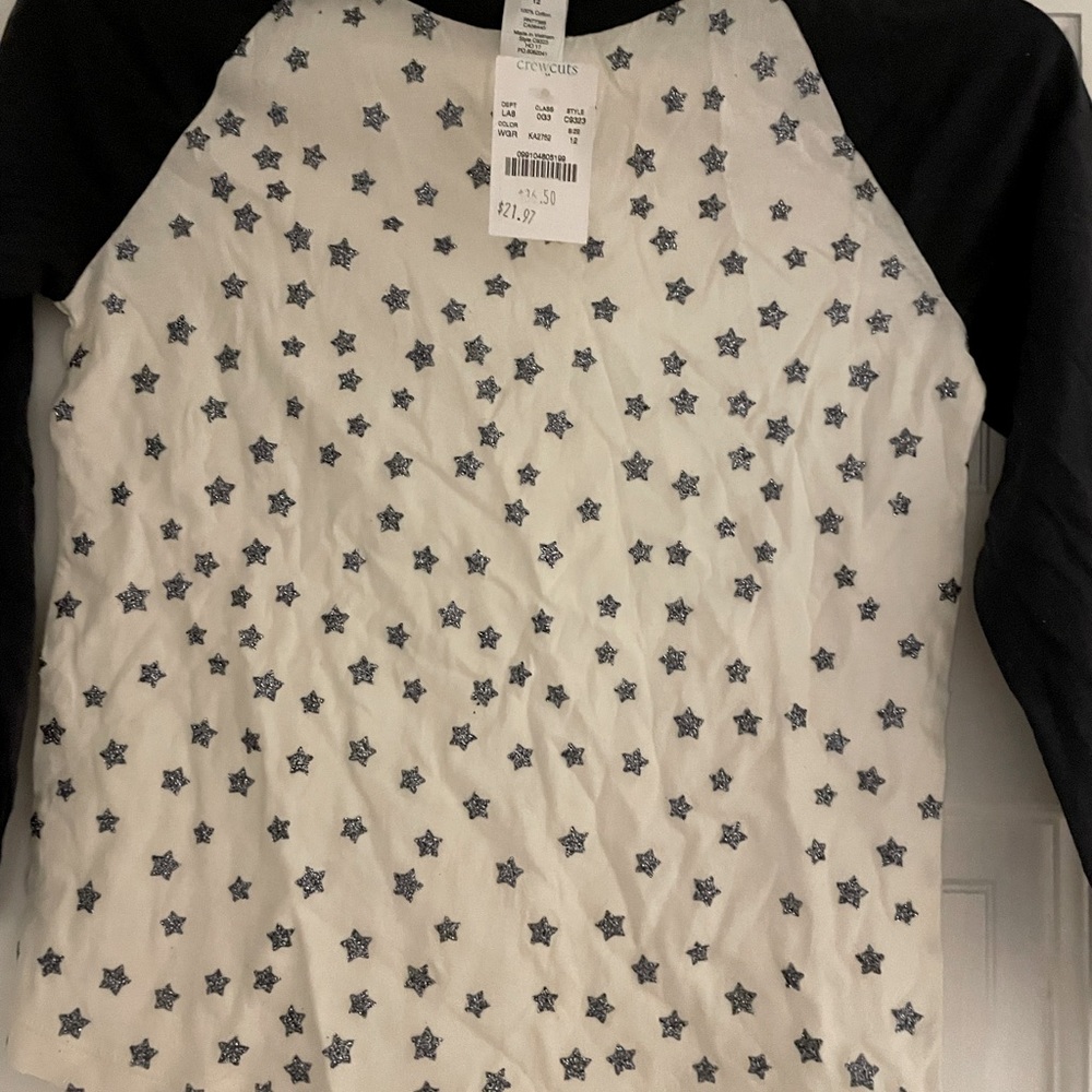 Crewcuts baseball style shirt. NWT size 12